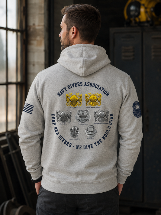 U.S. Navy Deep Sea Divers Hoodie Gray