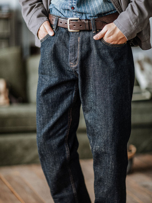 Selvedge Raw Denim Relaxed Tapered Jeans