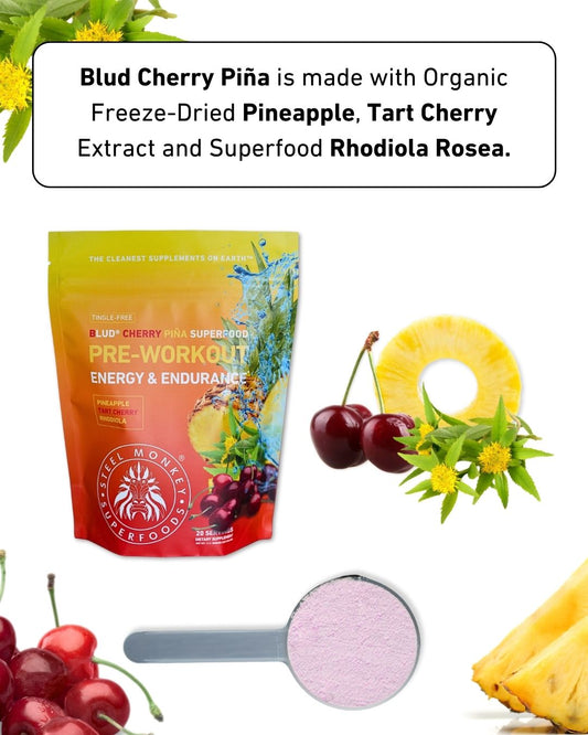 Blud® Cherry Piña Energy & Endurance Superfood Pre-Workout