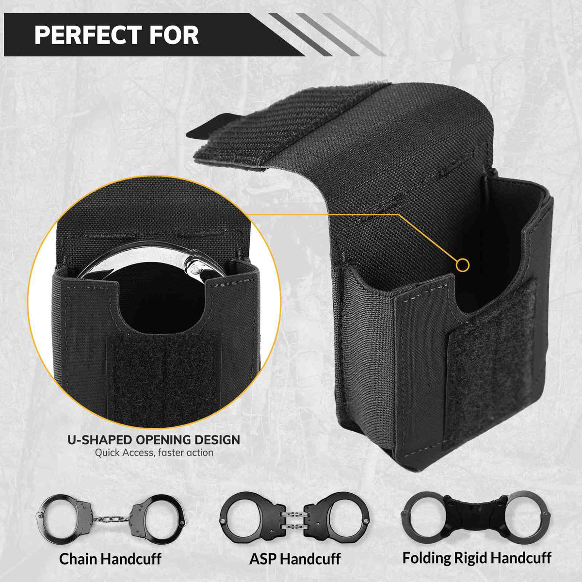 Votagoo Duty Handcuff Pouch – MOLLE Holster for Duty Belt