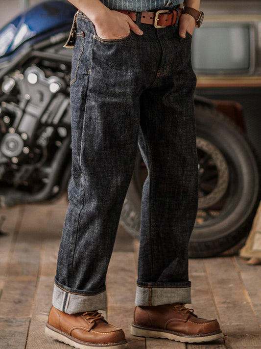 Selvedge Raw Denim Straight Jeans