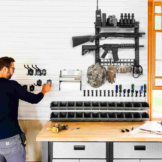 Votagoo Gun Rack for Wall, Indoor Gun Racks Wall Mount, Hang Up Gun Rack for Rifle and Pistol, Steel Airsoft Gun Holder for Shutgun and Accessories