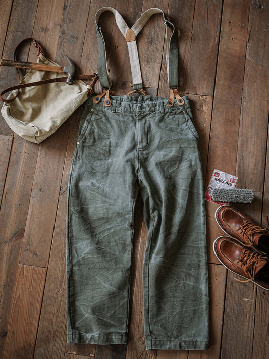 Vintage Canvas Pants with Suspenders
