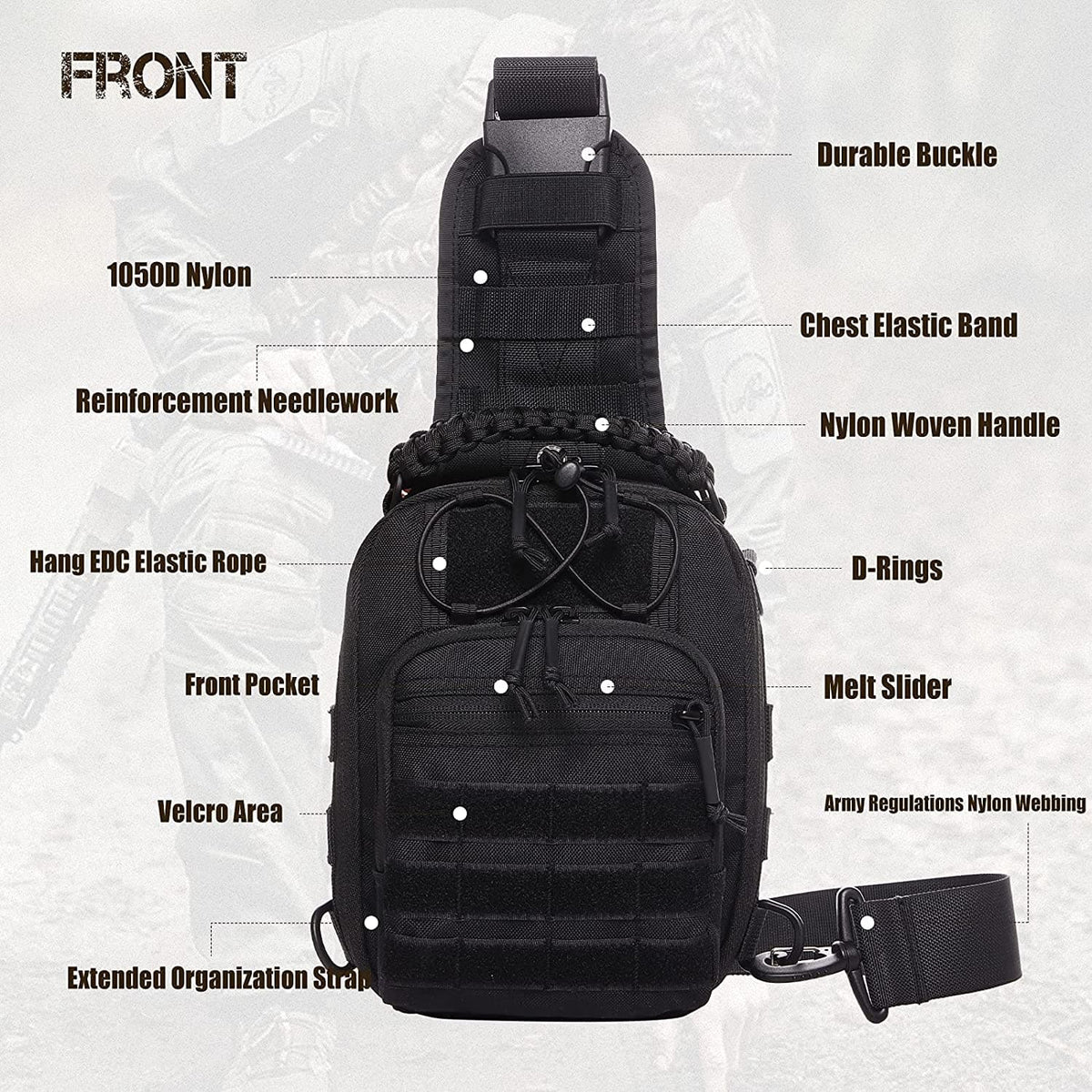 Concealed Carry Tactical Sling Bag For Range And Travel