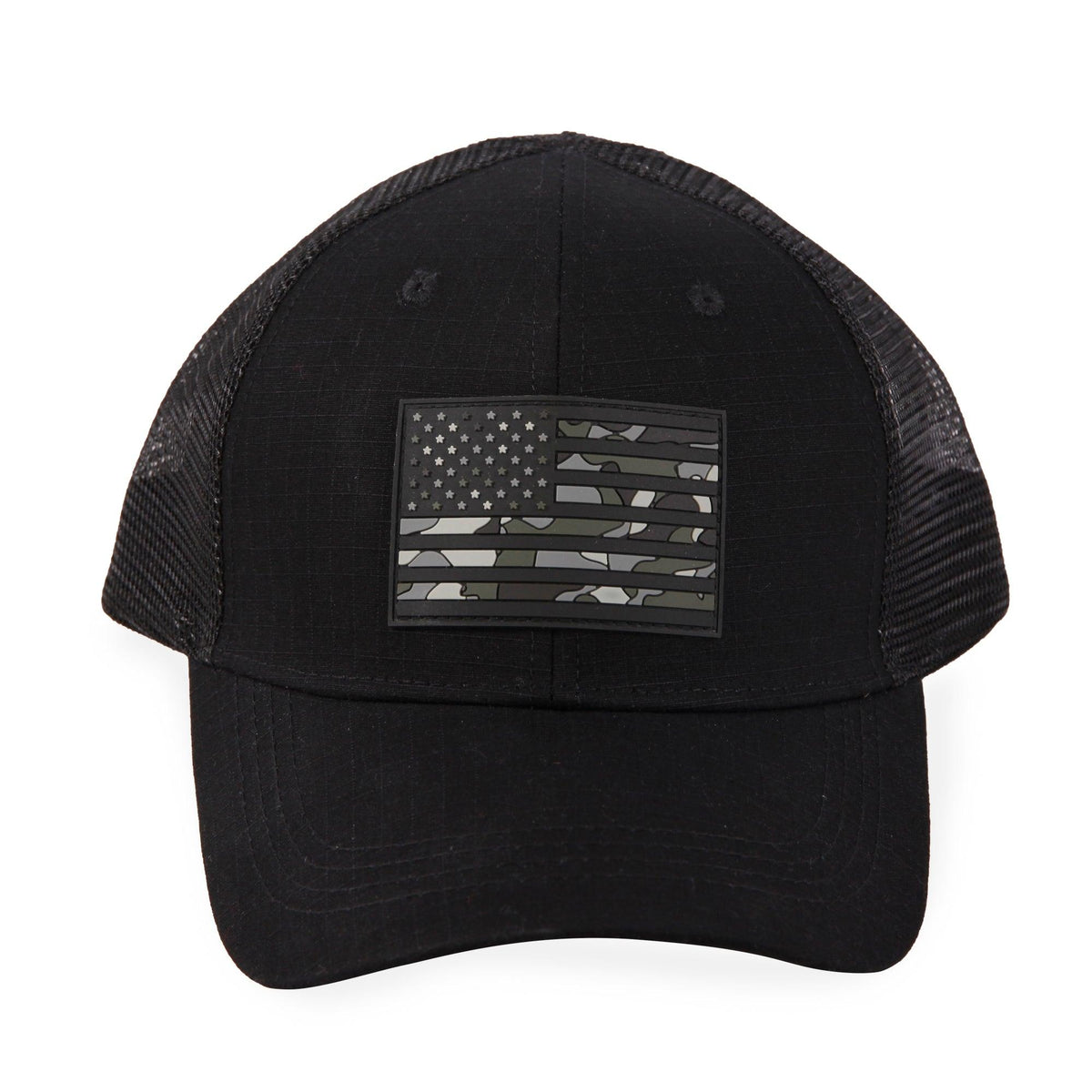American Flag-Camo PVC Trucker Mesh Hat