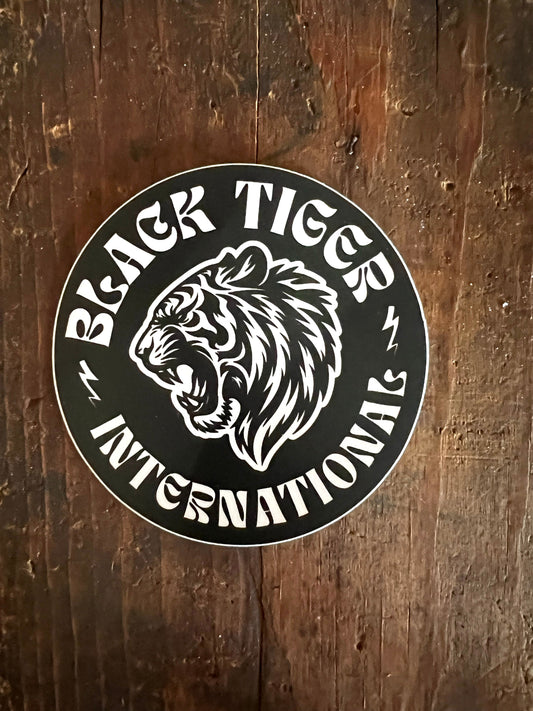 Black Tiger Circle Logo Black