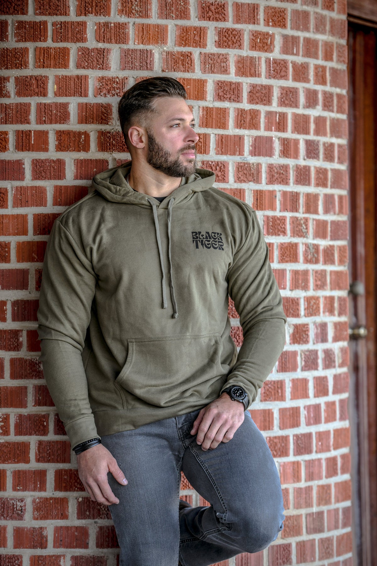 Attack Tiger Logo Hoodie OG Green