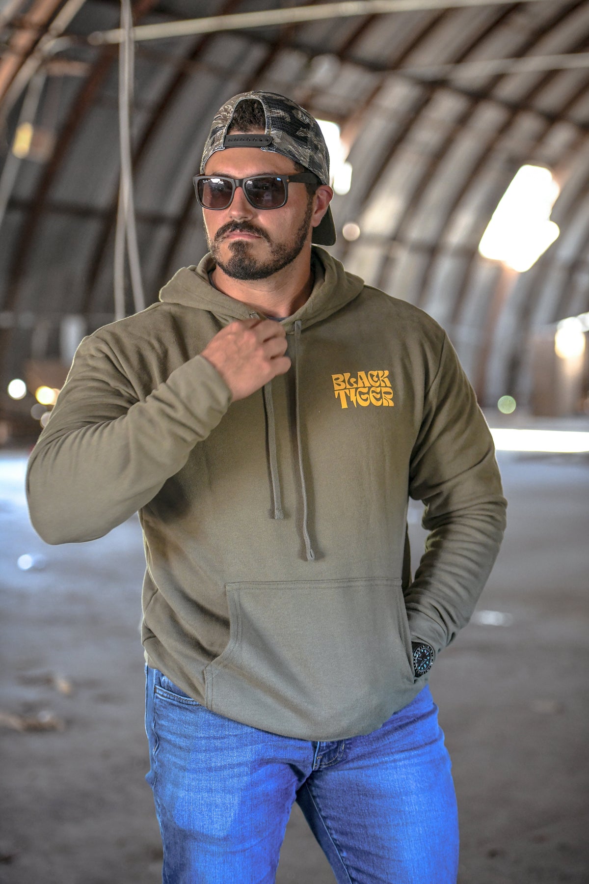 Attack Tiger Logo Hoodie OG Green