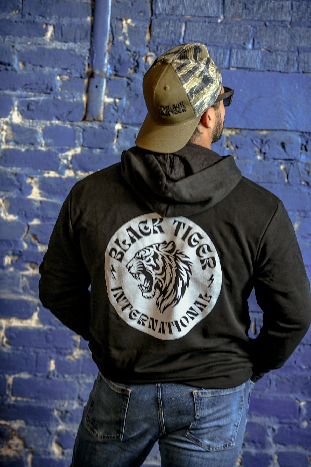 Attack Tiger Logo Hoodie Black