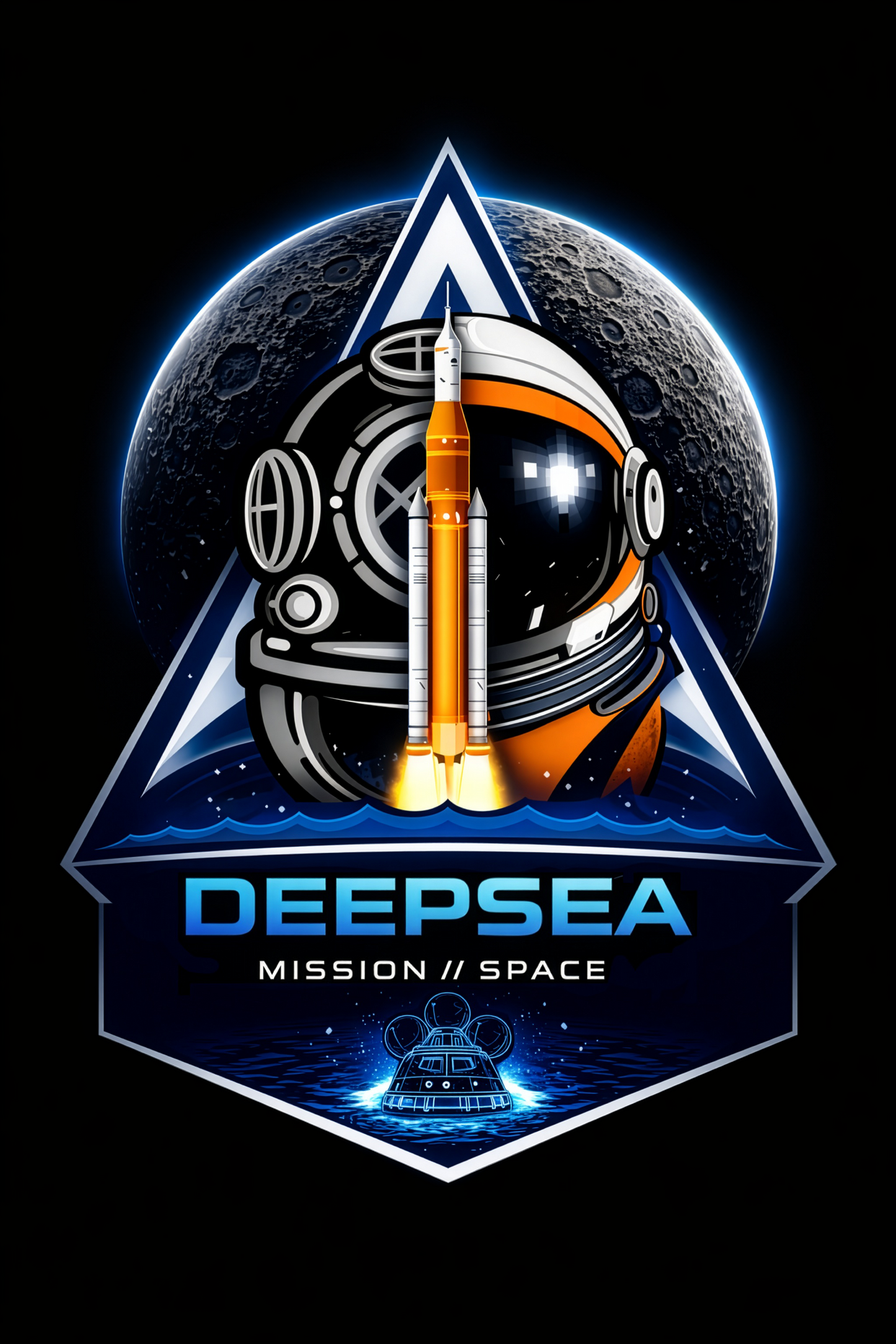 DeepSea Mission Space / Moon Die-cut stickers