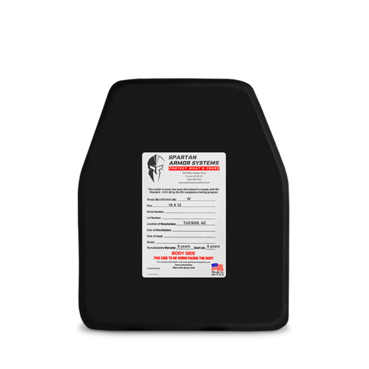Spartan Level IV Ceramic Body Armor (Set of 2)