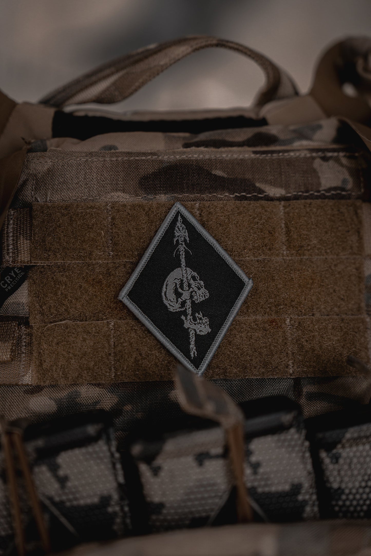 Pierced Woven Patch - BLK/GRY