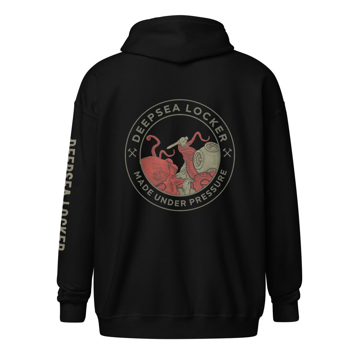 Sudadera unisex con capucha y cremallera de mezcla gruesa DEEPSEA Diver