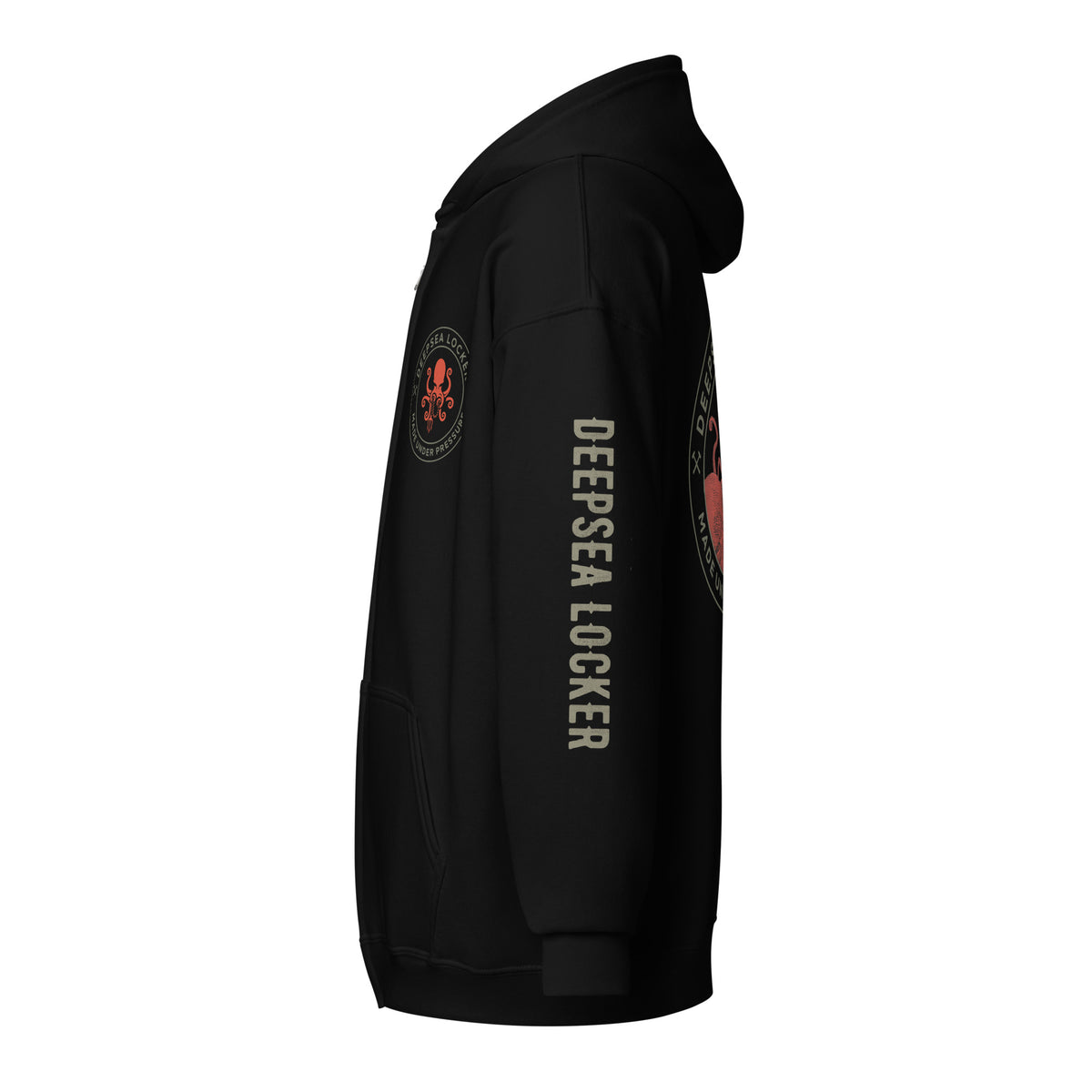 Sudadera unisex con capucha y cremallera de mezcla gruesa DEEPSEA Diver