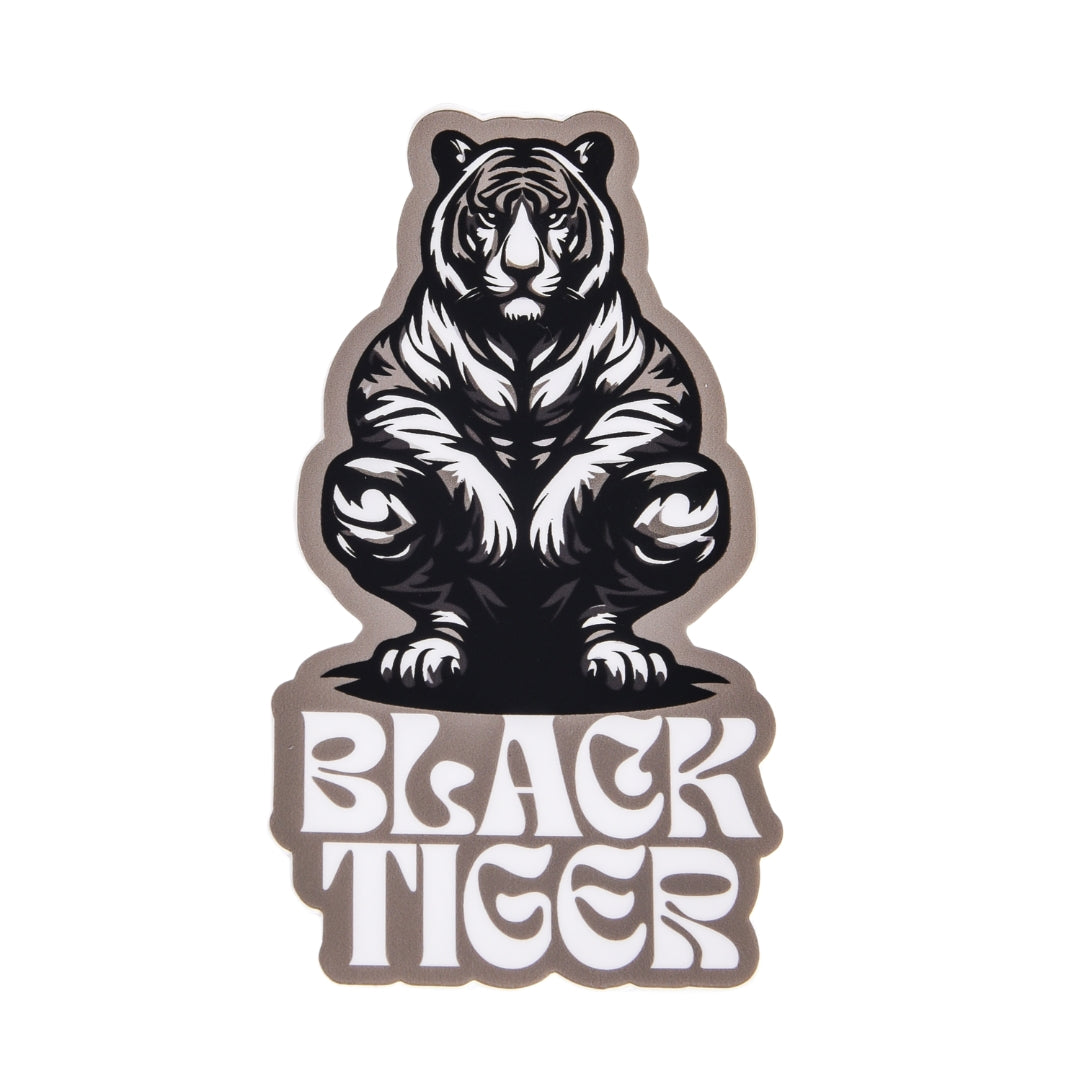 Black Tiger Outline White Sticker