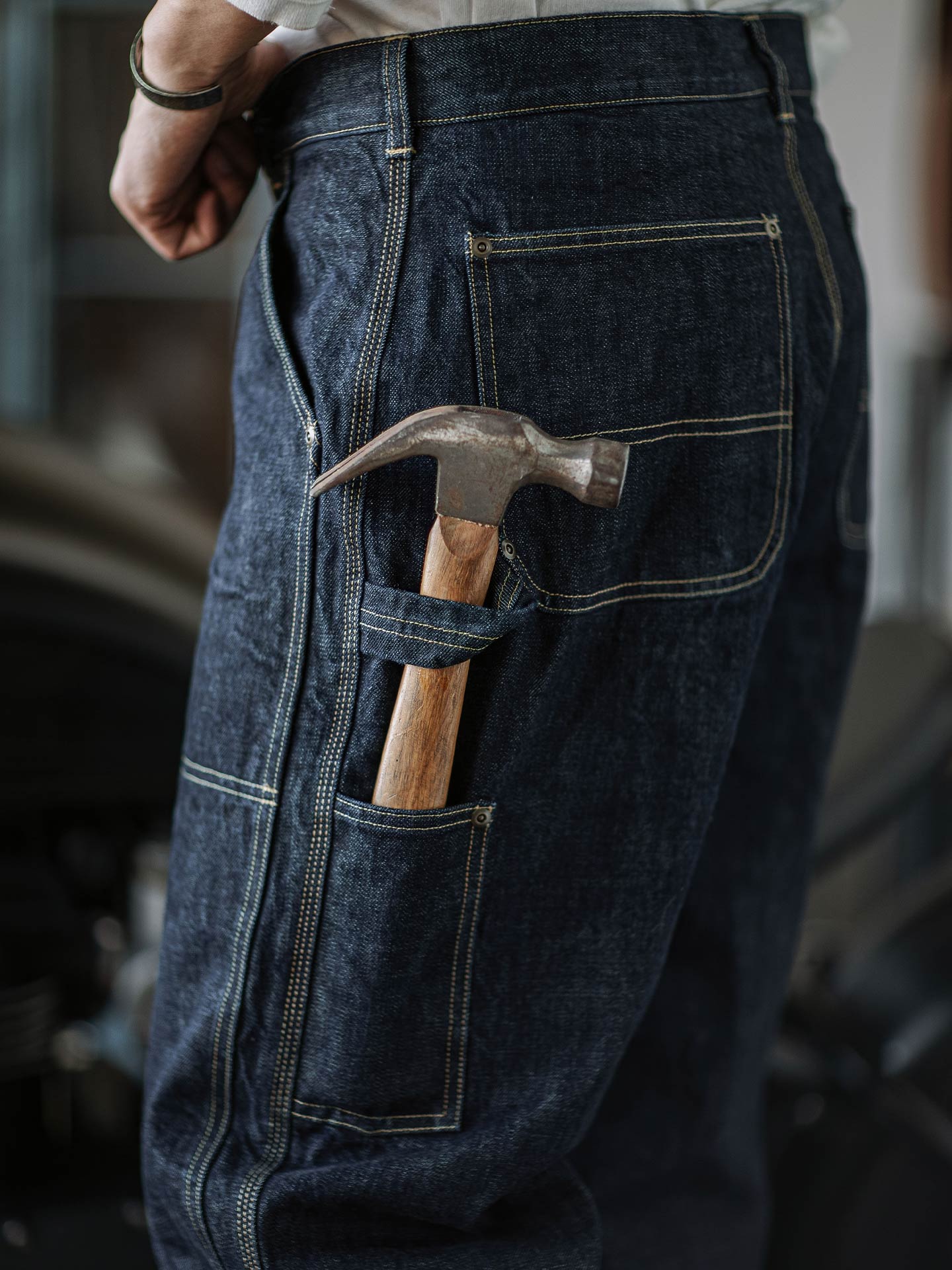 Raw Denim Vintage Double-Front Selvedge Jeans