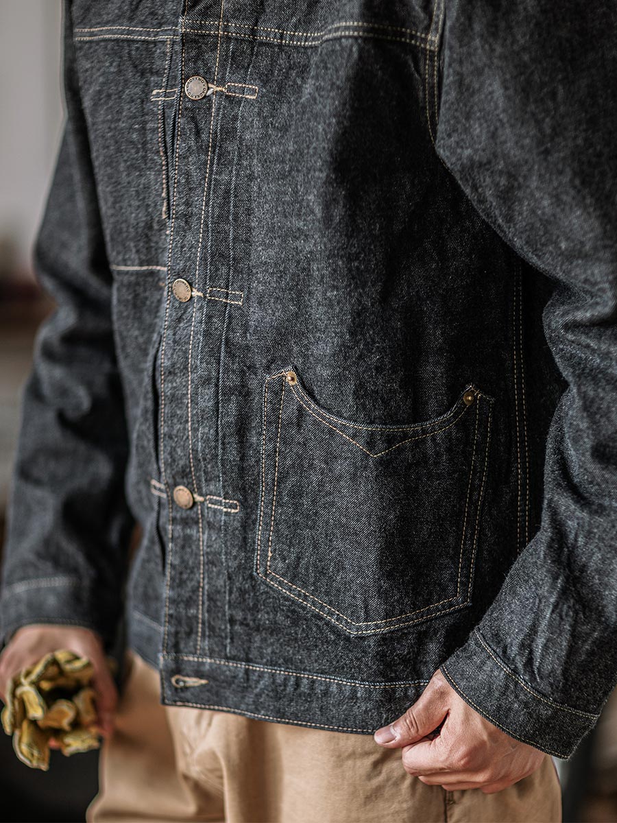 PLEATED FRONT DENIM BROUSE