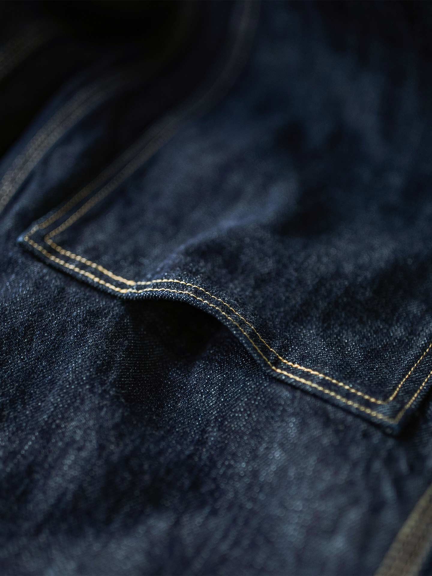 Raw Denim Vintage Double-Front Selvedge Jeans