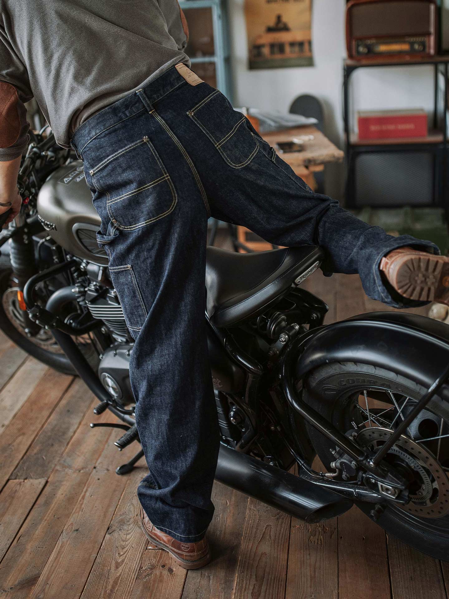 Raw Denim Vintage Double-Front Selvedge Jeans