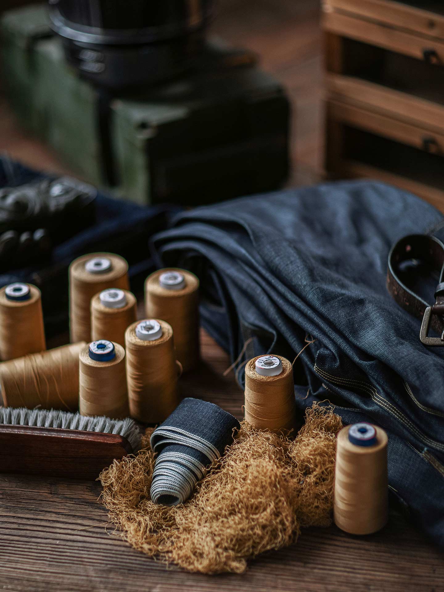 Raw Denim Vintage Double-Front Selvedge Jeans