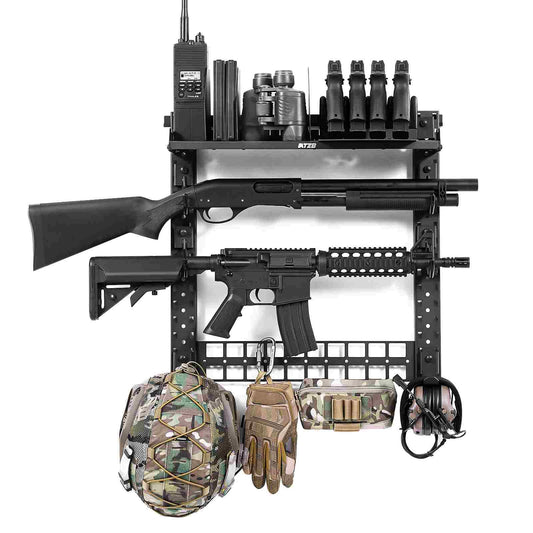 Votagoo Gun Rack for Wall, Indoor Gun Racks Wall Mount, Hang Up Gun Rack for Rifle and Pistol, Steel Airsoft Gun Holder for Shutgun and Accessories