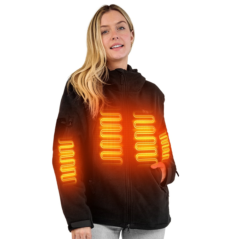 ANTARCTICA GEAR Fleece Heating Jacket, Fit Zip Hood Winter Jacket For Men