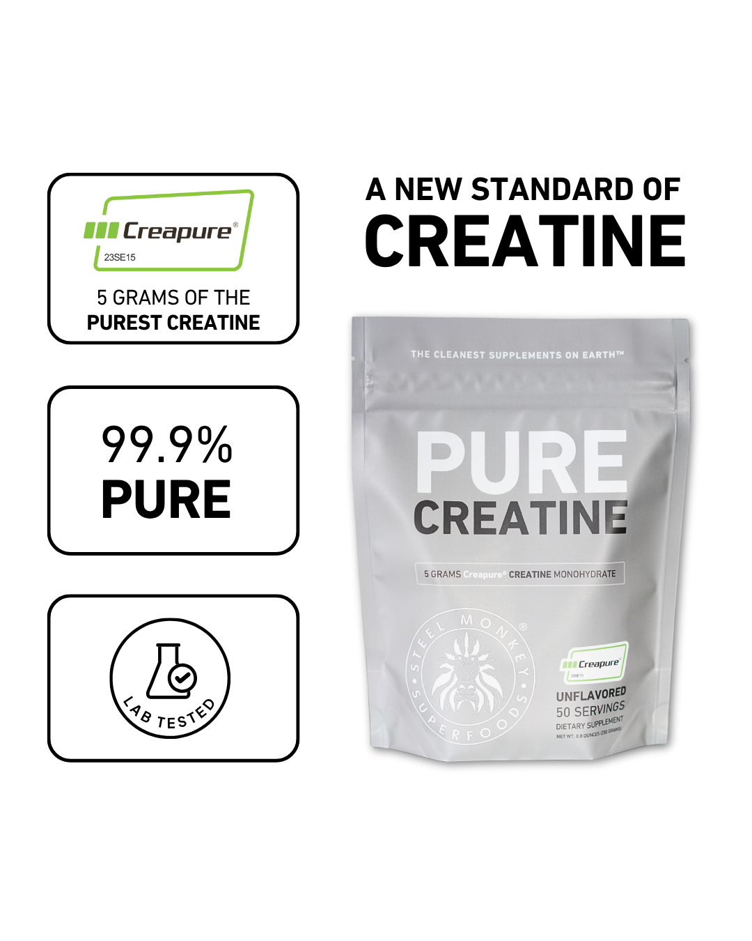 Pure Creatine Monohydrate Made With 100% Creapure®