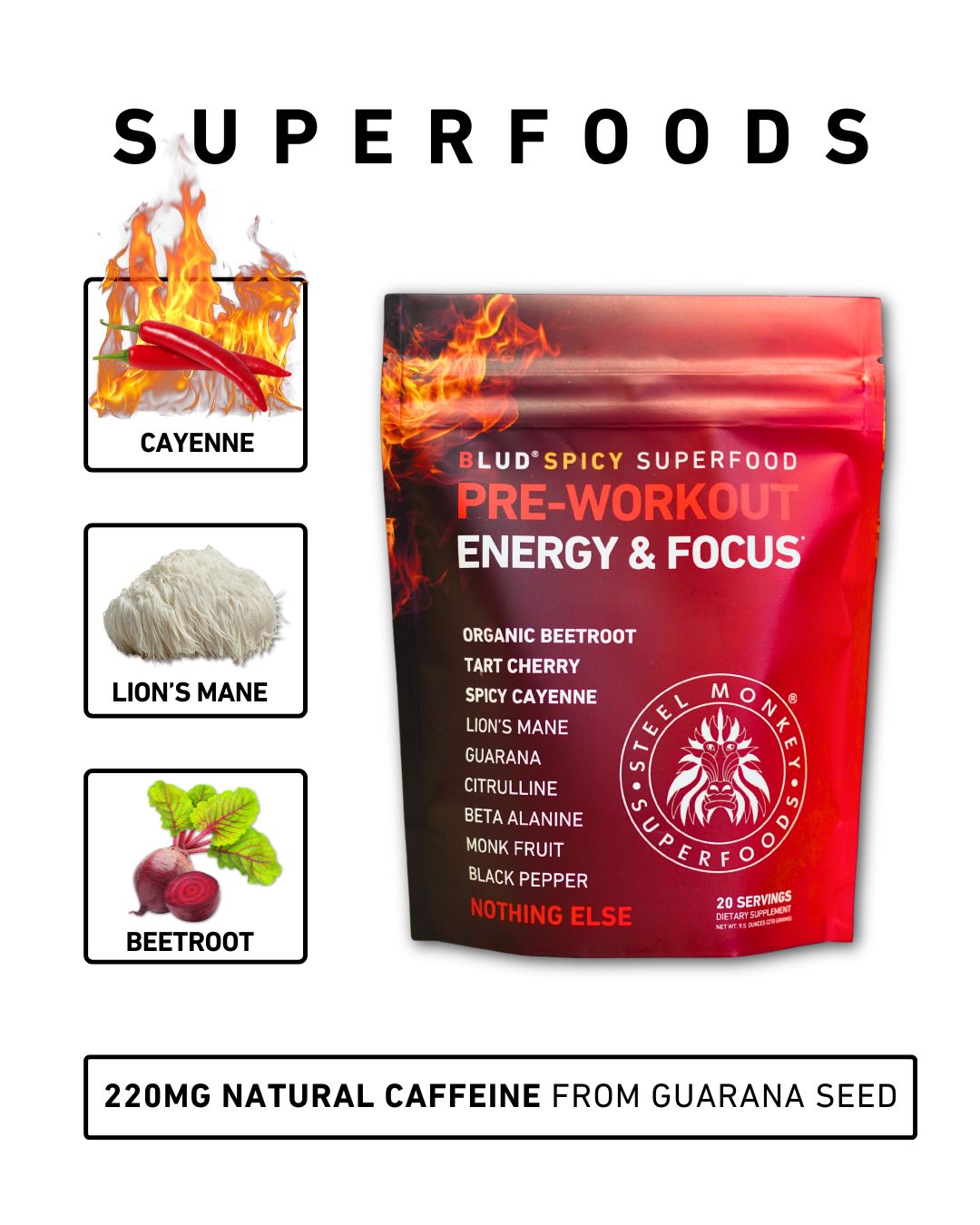 Blud® Spicy Energy & Focus Beetroot Cayenne Pre-Workout