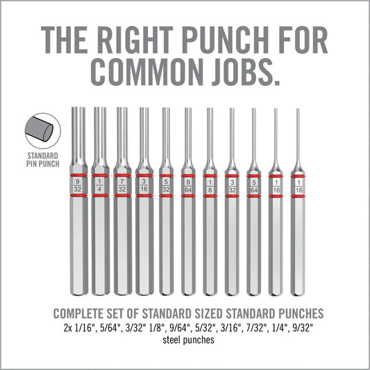 Accu-Punch 11-Piece Standard Pin Punch Set