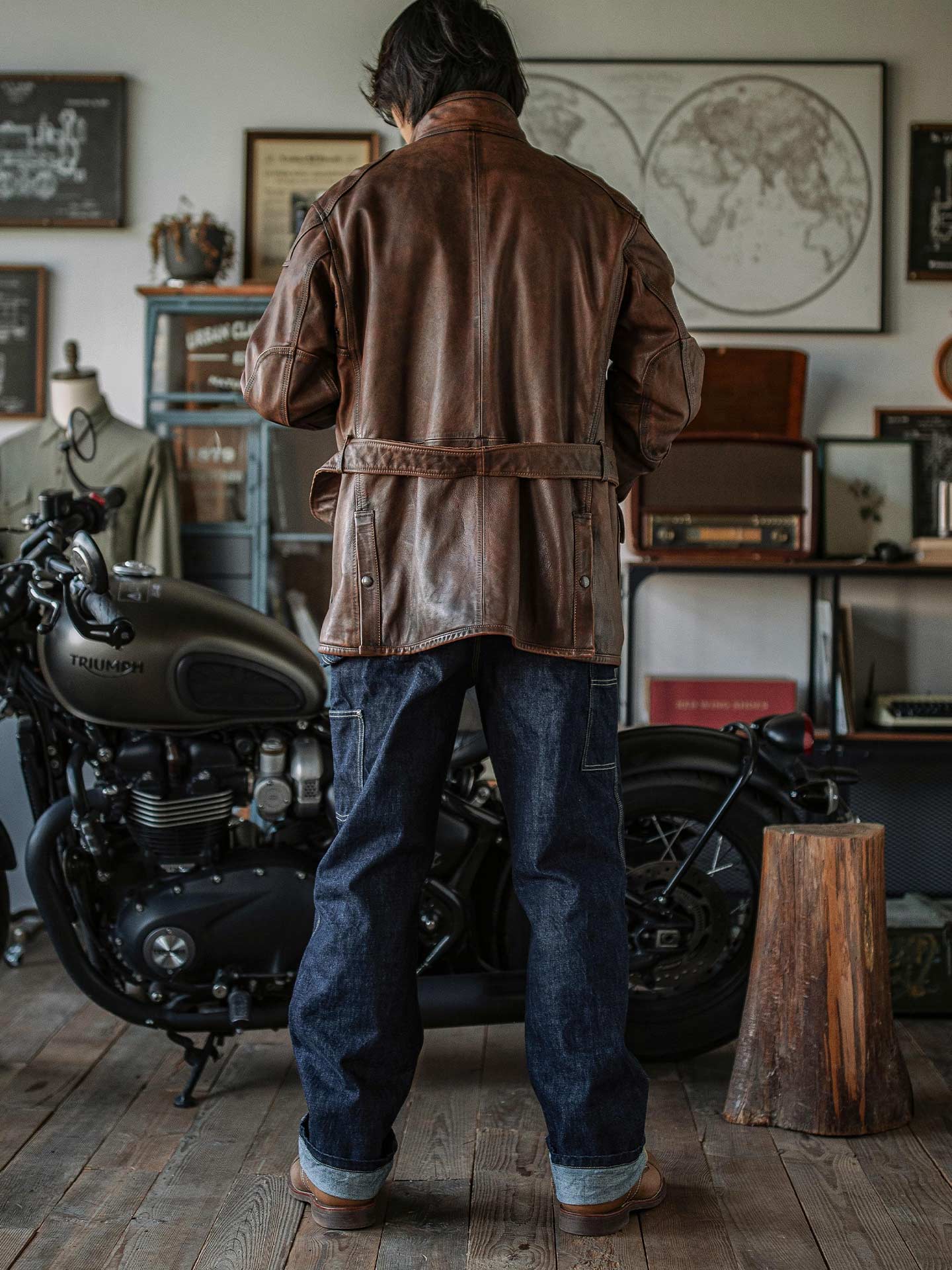 Raw Denim Vintage Double-Front Selvedge Jeans