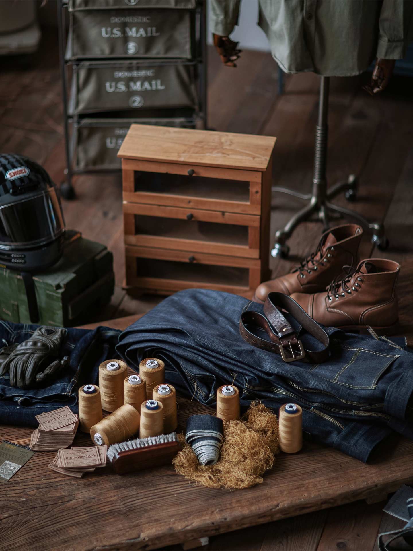 Raw Denim Vintage Double-Front Selvedge Jeans