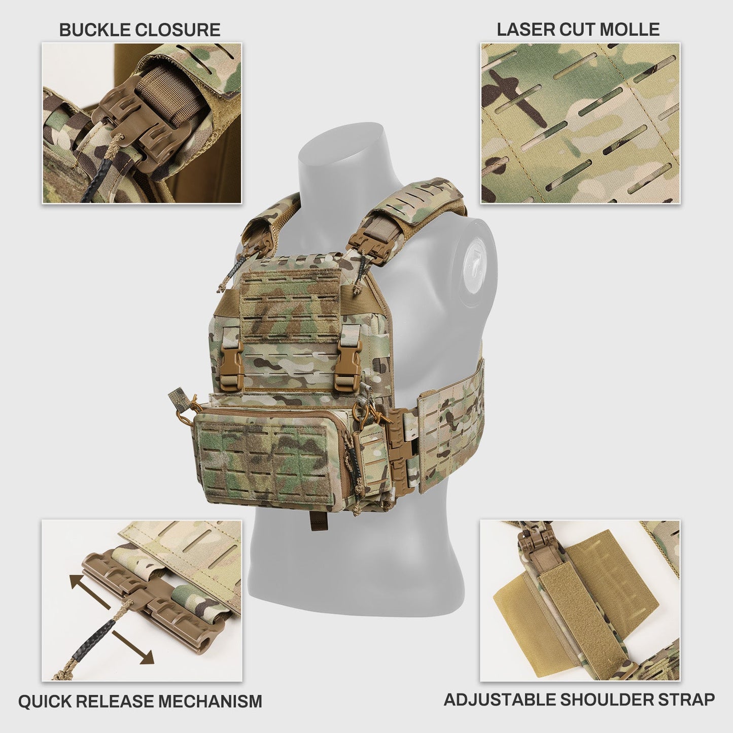 [NEW] VOTAGOO 037 Adjustable Tactical Vest with Admin Drop Pouch