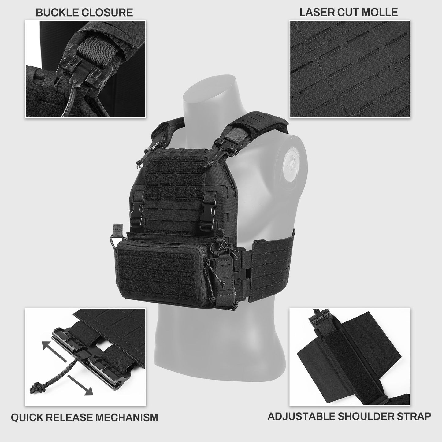 [NEW] VOTAGOO 037 Adjustable Tactical Vest with Admin Drop Pouch