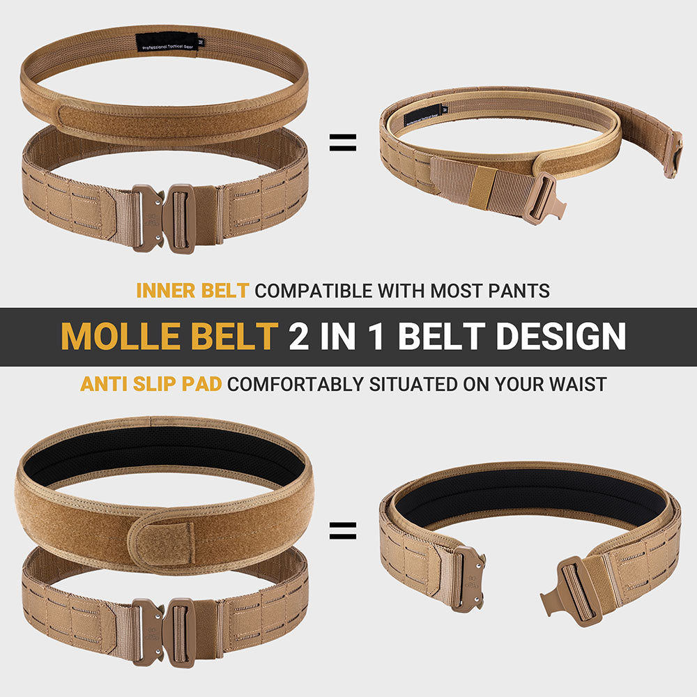 Tactical MOLLE Battle Belt with Quick Release Buckle