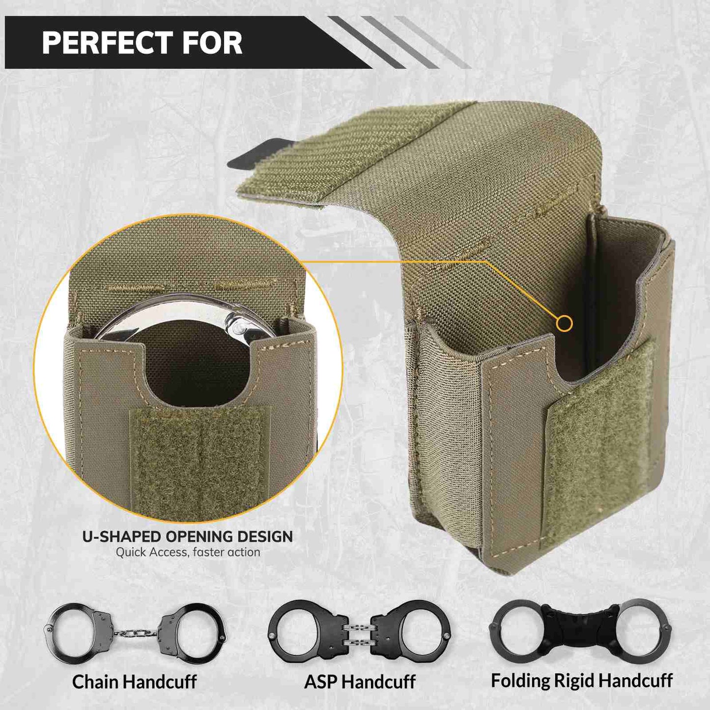 Votagoo Duty Handcuff Pouch – MOLLE Holster for Duty Belt
