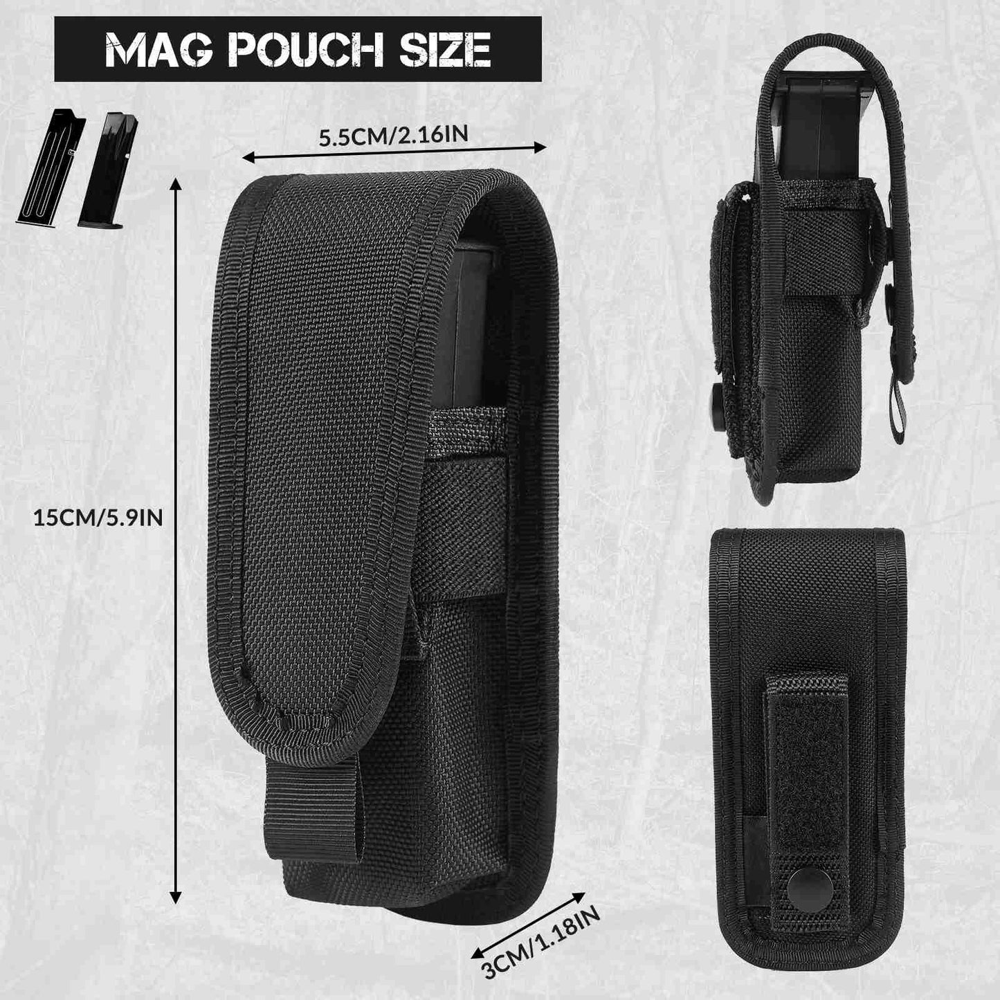 Votagoo Single Double Nylon Mag Pouch for Duty Belt Pistol Magazine Holster