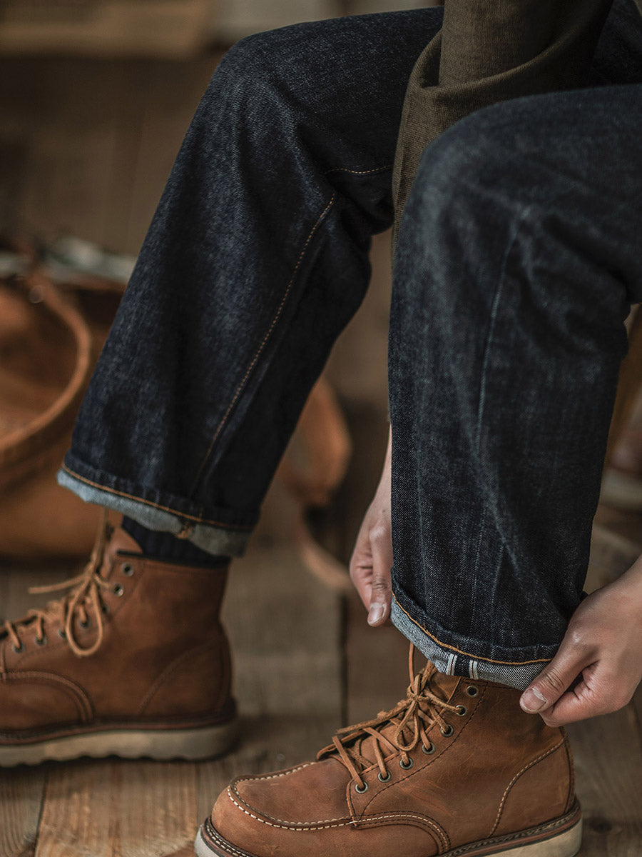 Selvedge Raw Denim Straight Jeans