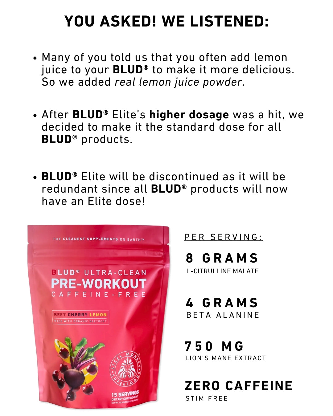 Blud® Caffeine-Free Superfood Pre-Workout
