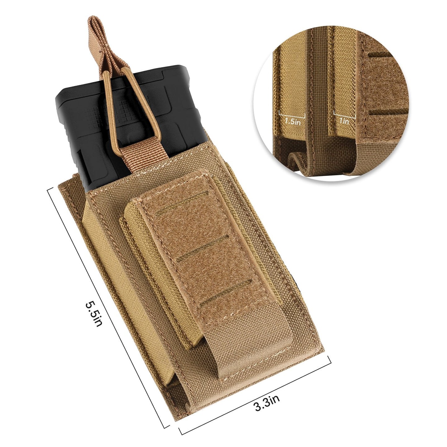 Molle Mag Pouch 5.56mm 9mm Open-Top Magazine Pouch