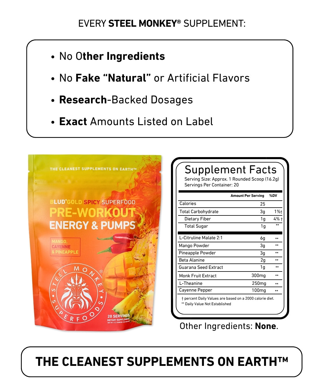 Blud® Gold Spicy Mango Cayenne Superfood Pre-Workout