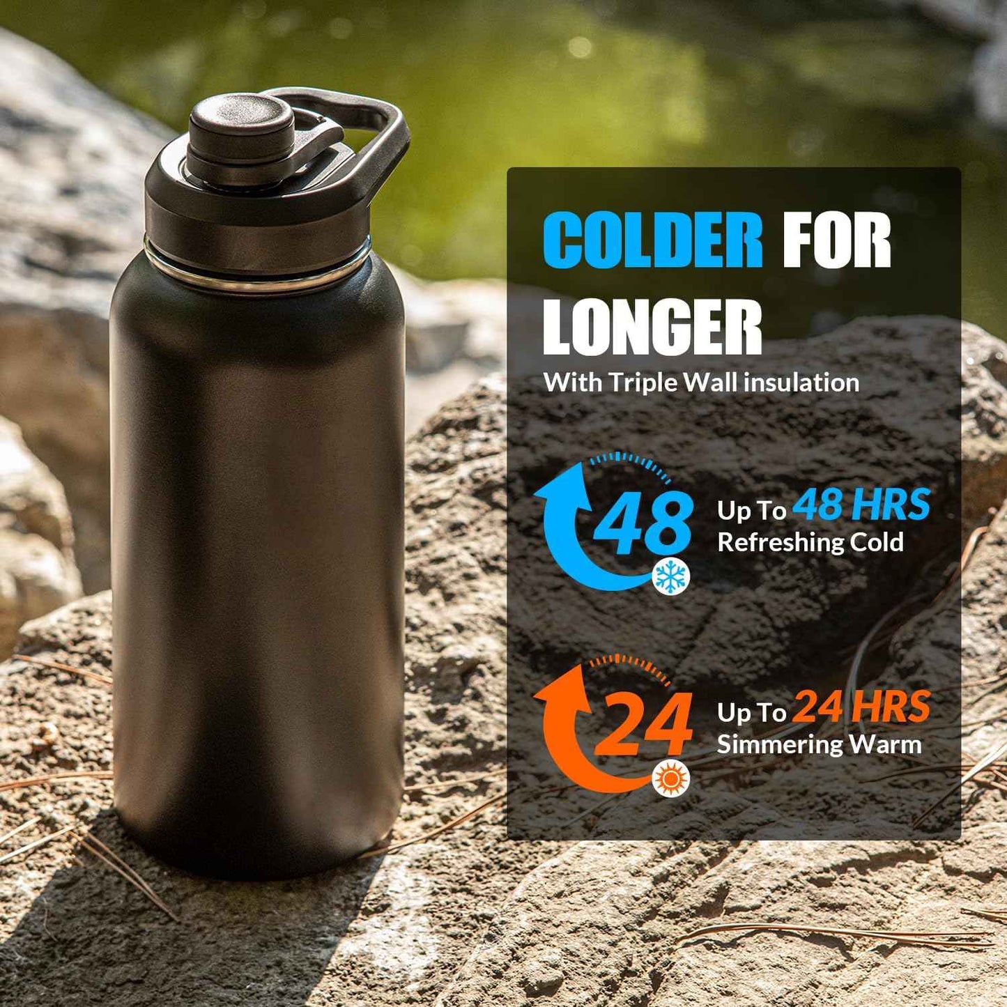 Votagoo 64Oz Half Gallon Stainless Steel Insulated Tactical Water Bottle with Metal Military Water Bottle Tactical Carrier Bag