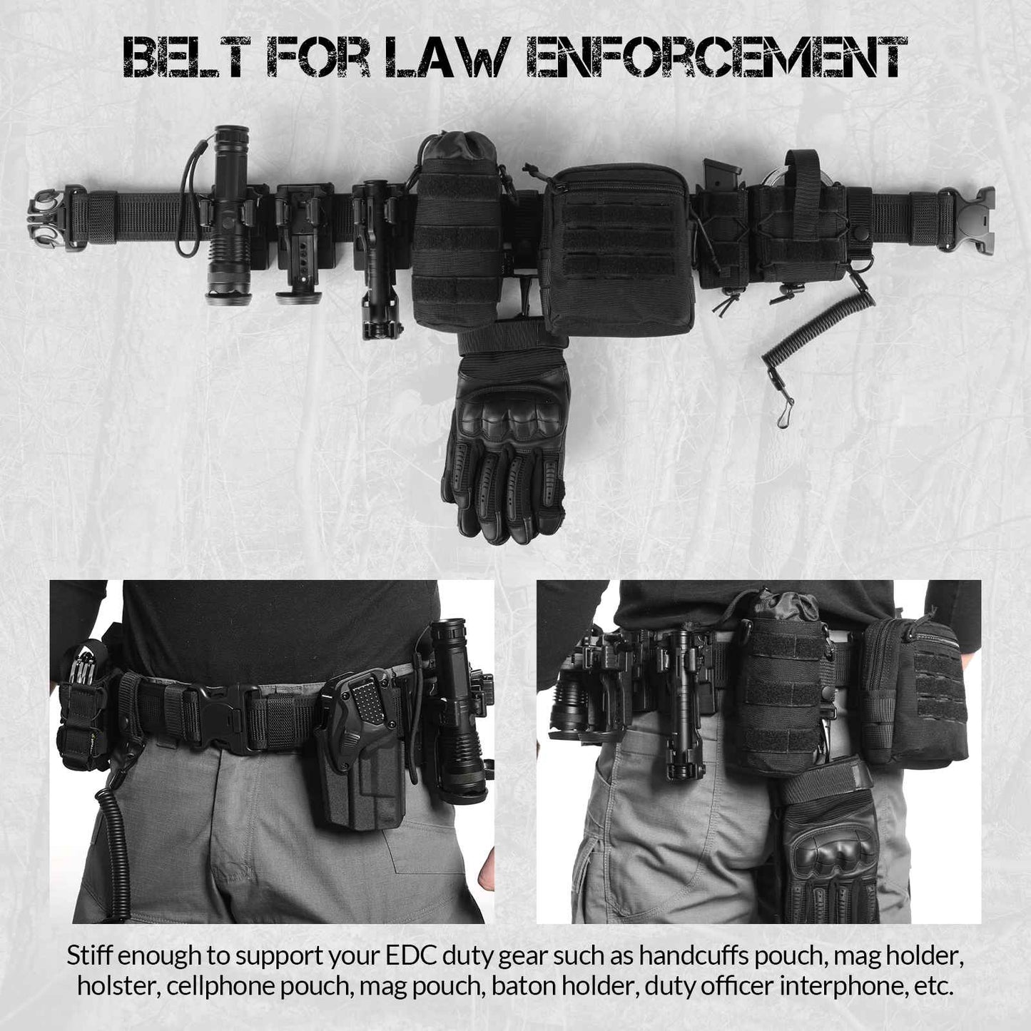 Duty Belt 2'' Police Belts with Hook Lining