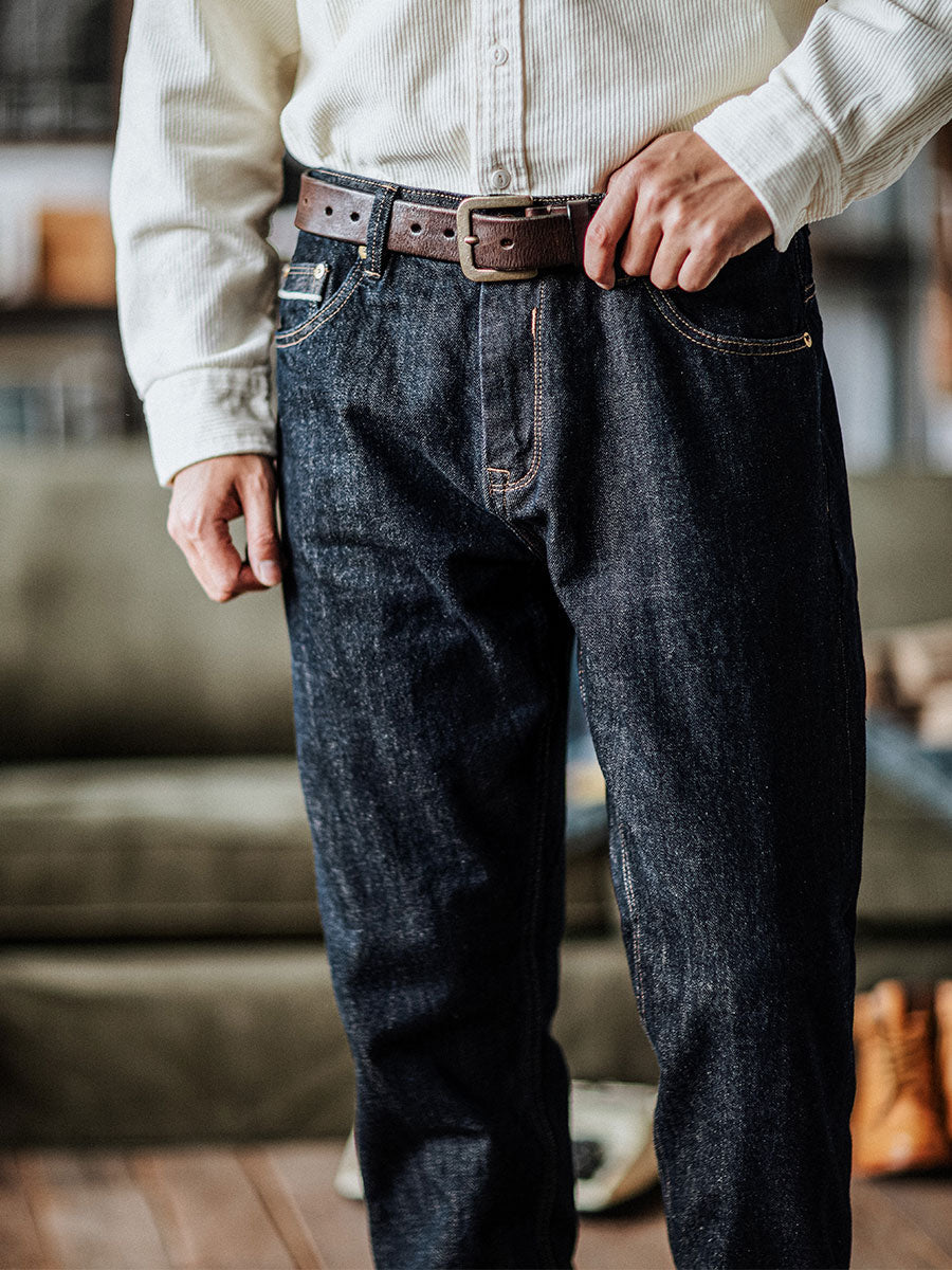 Selvedge Raw Denim Relaxed Tapered Jeans