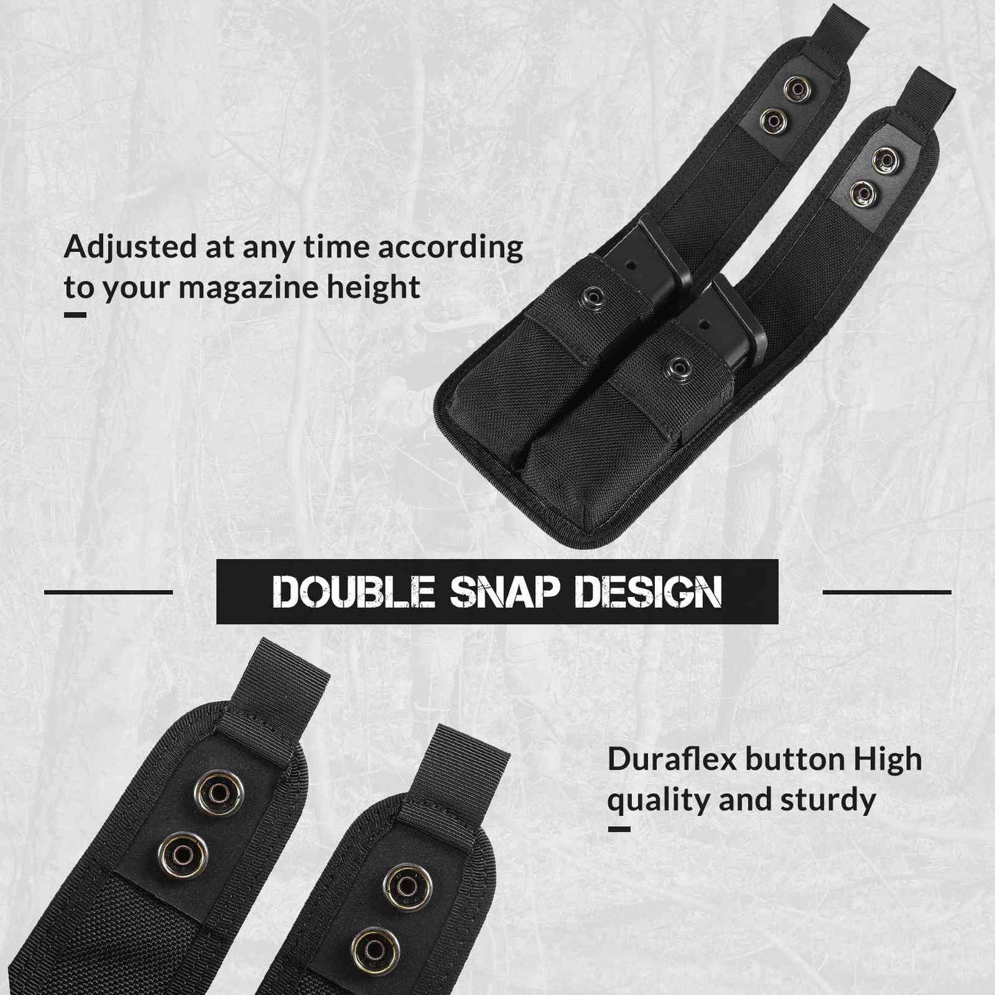 Votagoo Single Double Nylon Mag Pouch for Duty Belt Pistol Magazine Holster