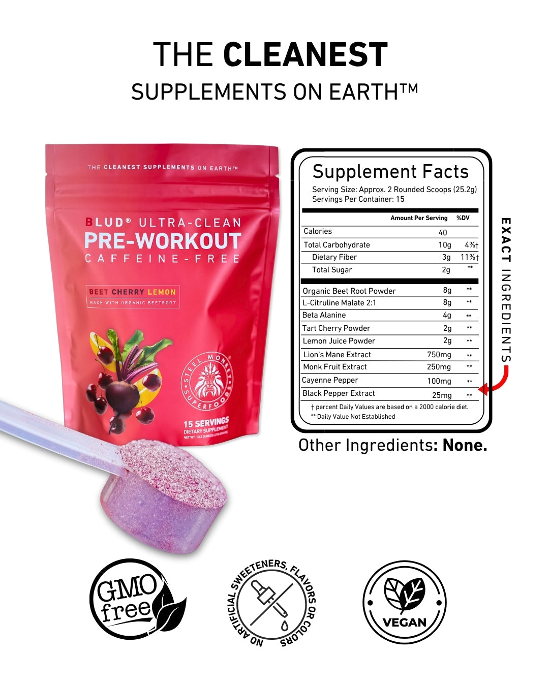 Blud® Caffeine-Free Superfood Pre-Workout