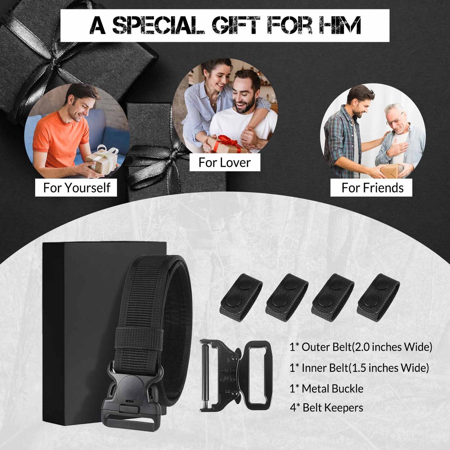 Duty Belt 2'' Police Belts with Hook Lining