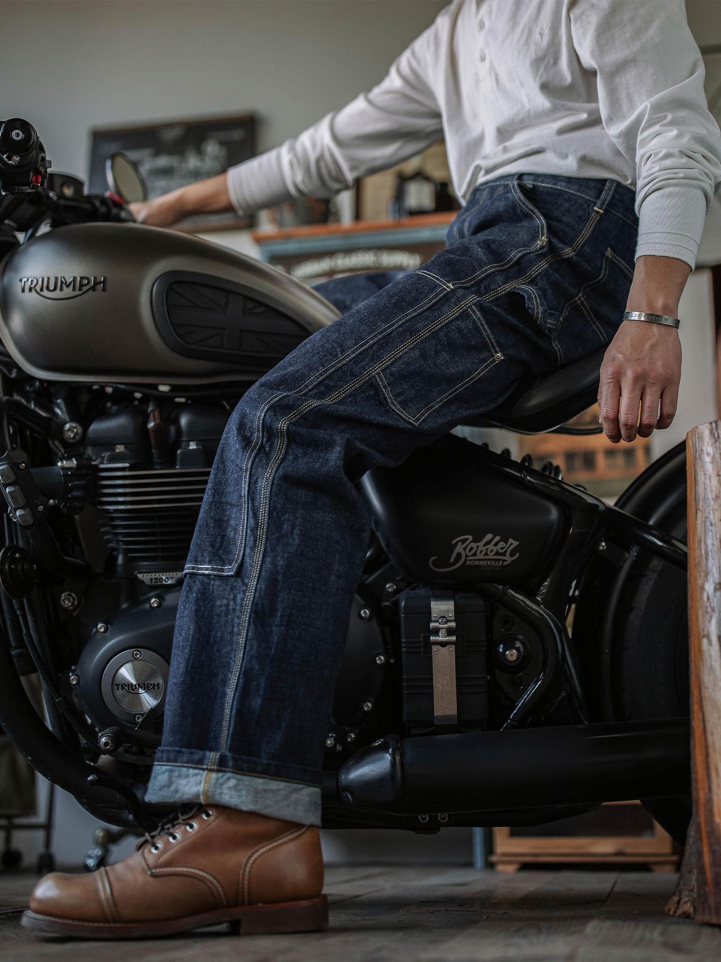 Raw Denim Vintage Double-Front Selvedge Jeans