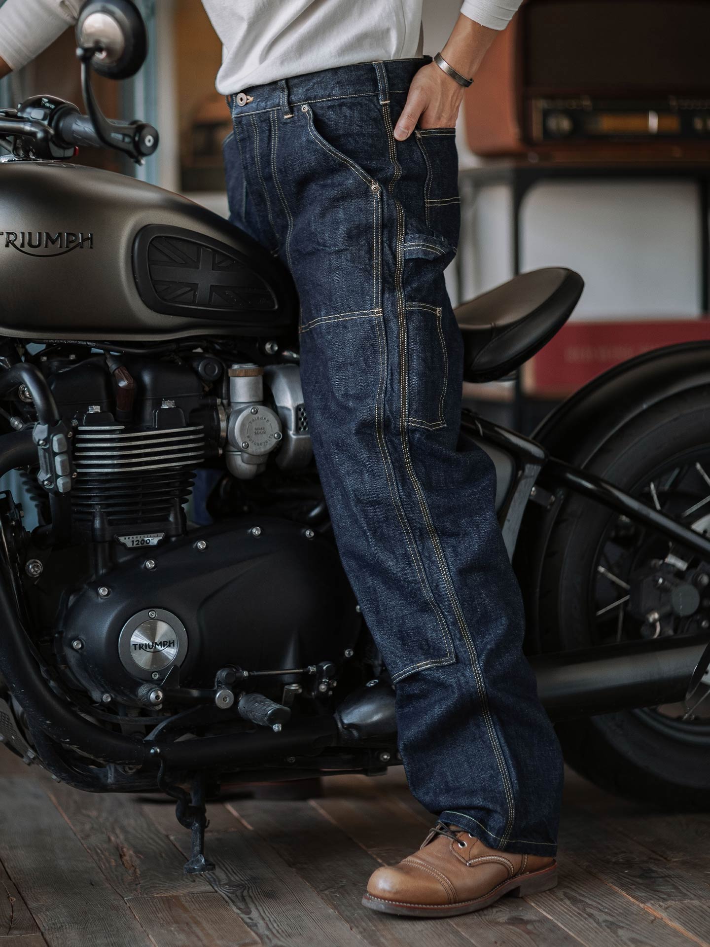 Raw Denim Vintage Double-Front Selvedge Jeans