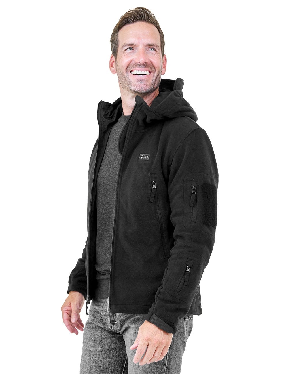 ANTARCTICA GEAR Fleece Heating Jacket, Fit Zip Hood Winter Jacket For Men