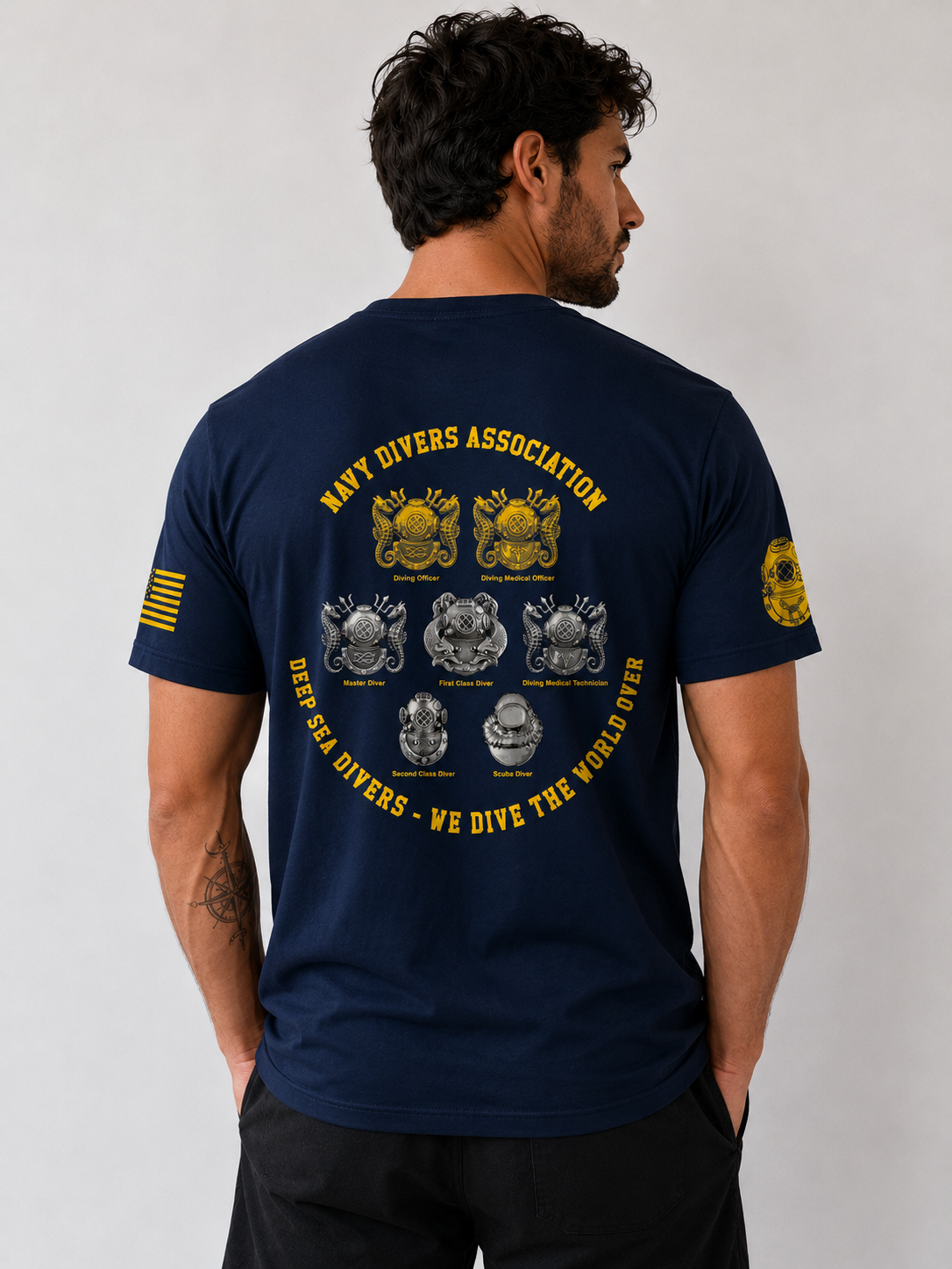 U.S. Navy Deep Sea Divers Crew T-Shirt – Blue